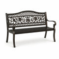 Banco de jardín de aluminio con respaldo floral