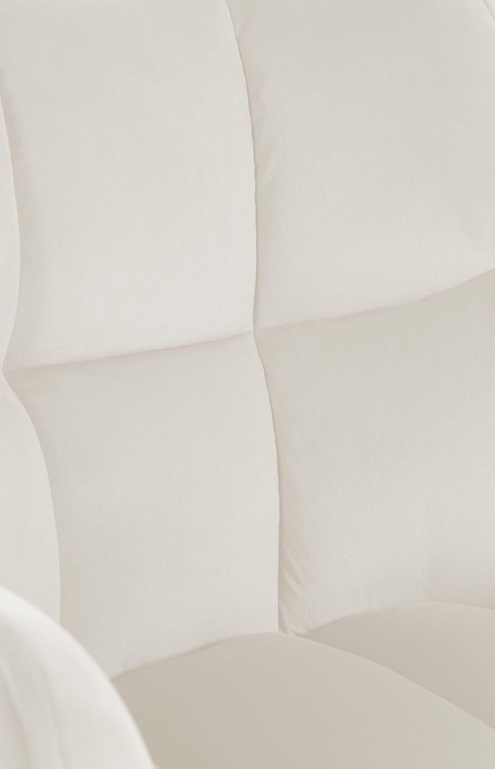 CLP Silla de comedor Swing con tapizado de terciopelo I Silla acolchada giratoria I Silla de cocina con respaldo, color: crema, color de la estructura: acero inoxidable