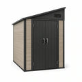 Caseta de jardín de plástico 180x150x210 cm negro/marrón