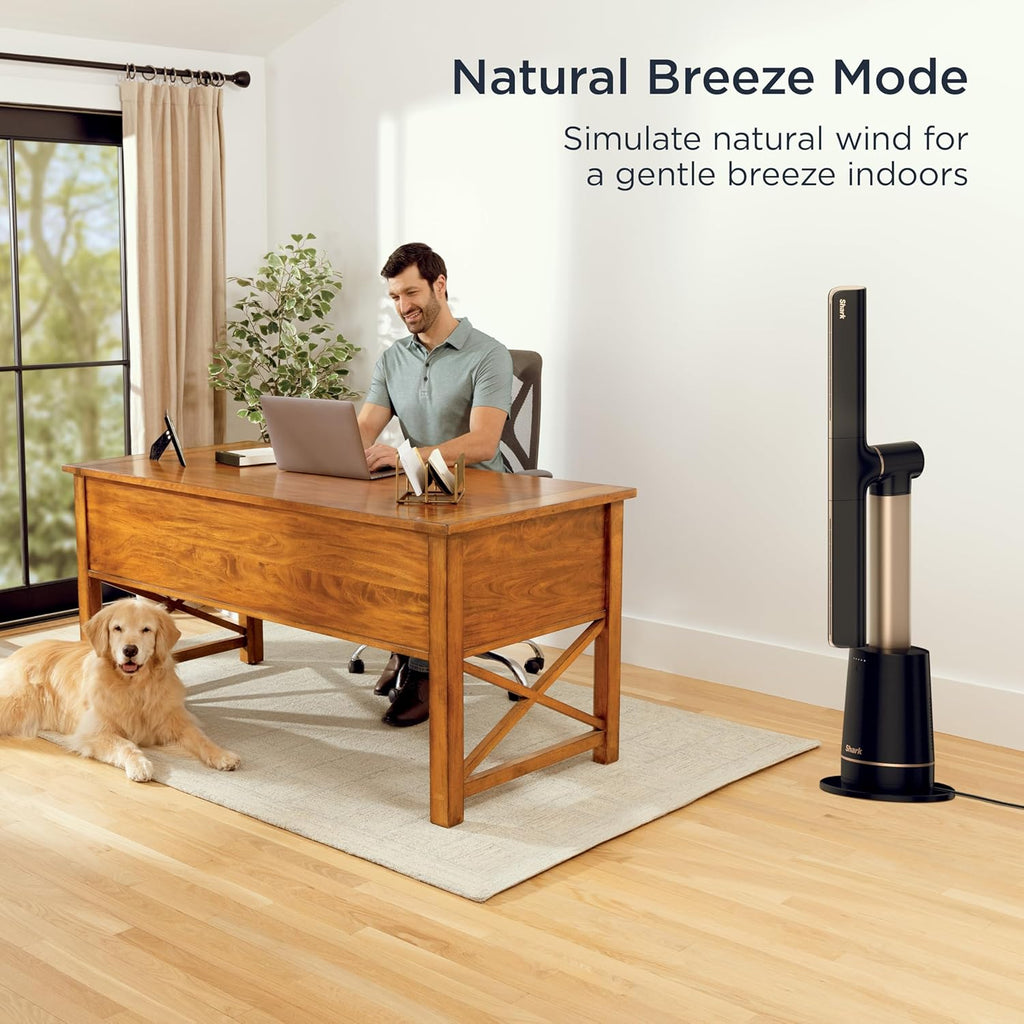 Ventilador de torre Shark TurboBlade – sin aspas, ultra potente, enfriamiento de alto rendimiento de hasta 30 m, giros y rotaciones, oscilación de 180°, 10 velocidades, refresca toda la casa.