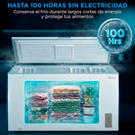 Congelador horizontal pequeño MIDEA de 418 L | Congelador arcón convertible a frigorífico con motor inverter, control electrónico de temperatura, cestas con asa | Arcón silencioso de 41 dB y bajo consumo