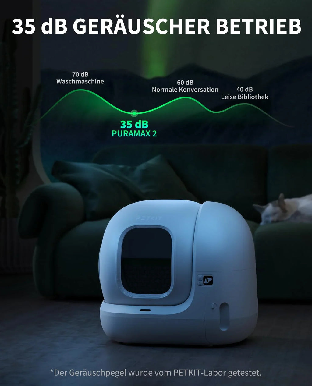PETKIT Pura Max 2 selbstreinigende Katzentoilette 76L xSecure Geruchsbeseitigung App Steuerung für mehrere Katzen