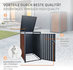 ML-Design Mülltonnenbox 3er 240L, Mülltonnenverkleidung für 3 Mülltonnen, Müllbox wetterfest, Mülltonnenhaus aus Stahl, Müllcontainer mit Deckel, abschließbare Tür, 200x80x116,3 cm Anthrazit-Rostoptik