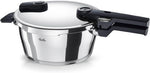 Olla a presión Fissler Vitaquick (3,5 L, Ø 22 cm) de acero inoxidable, 2 niveles de cocción, fabricada en Alemania - Inducción