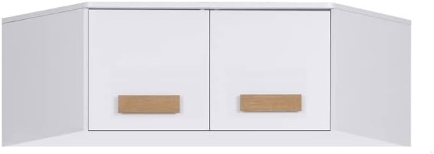 Marmex Grant G8+G15 - Eckschrank 91x235x91 cm, Bücherregal - Eckgarderobe mit Kleiderstangen und Einlegeböden für das Jugendzimmer, Schlafzimmer - Eckkleiderschrank - weiß + Riviera Eiche