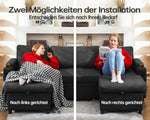 DURASPACE Sofá cama extraíble 2 en 1, sofá seccional con almacenamiento, USB, portavasos, función de dormir y arcón, sofá esquinero con espacio de almacenamiento para apartamento, sala de estar (gris oscuro)