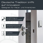 BURG-WÄCHTER Cerradura electrónica para puerta ENTRYeasy 7602 FP Cilindro Teclado App Huella dactilar Código PIN Llave inalámbrica Acero inoxidable