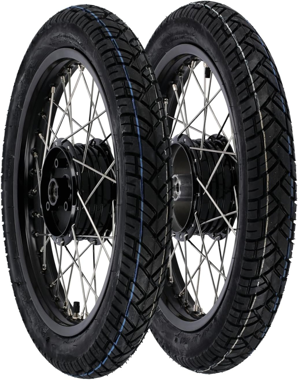 Set: 2 ruedas completas llanta de aluminio 1,6x16", buje - anodizado negro + acero inoxidable