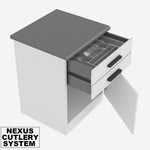 Cocina compacta Belini Madison - Muebles de cocina de 240 cm, cocina equipada sin electrodomésticos, con armarios altos y bajos, con encimeras, blanco brillo
