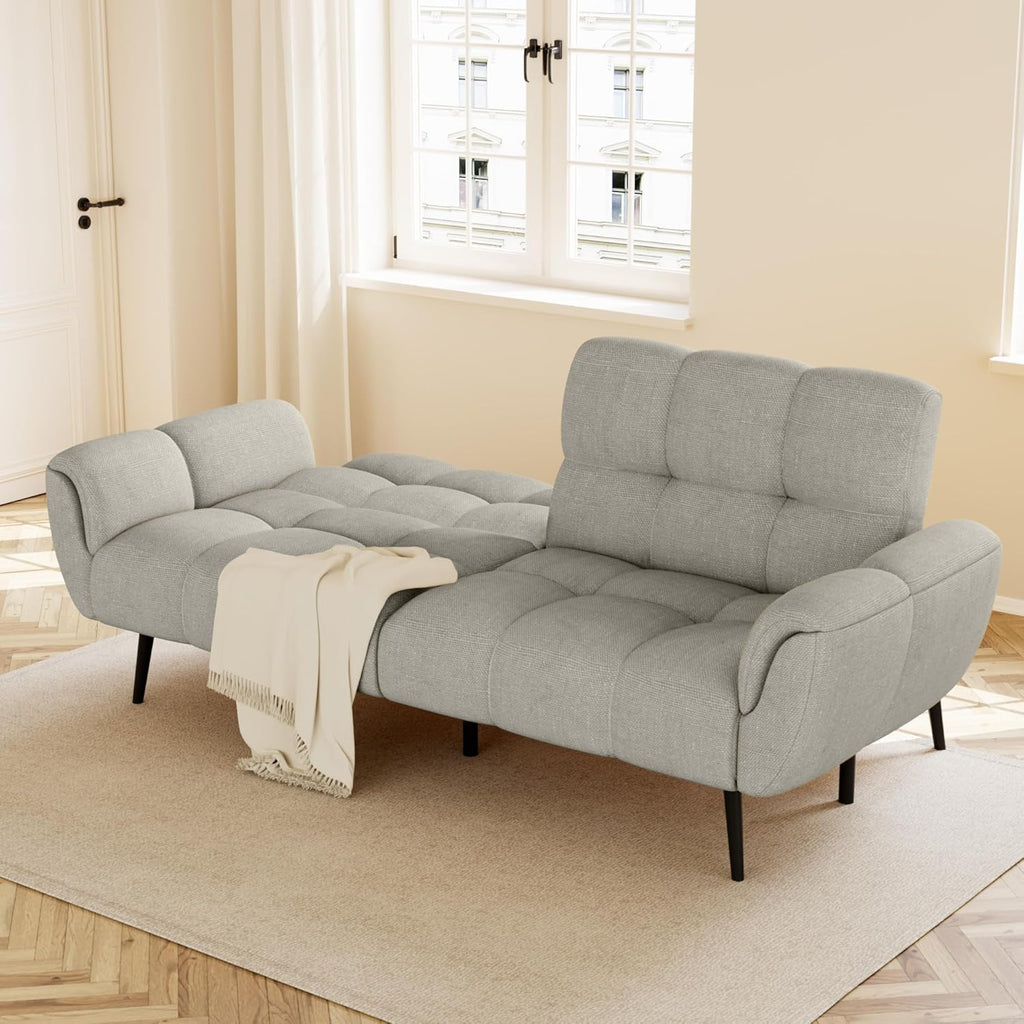 HIPIHOM Sofá con función cama, sofá plegable de 3 plazas, sofá cama de 155x85 cm, cómodo, adecuado para salón, oficina, sala de estar, habitación, dormitorio