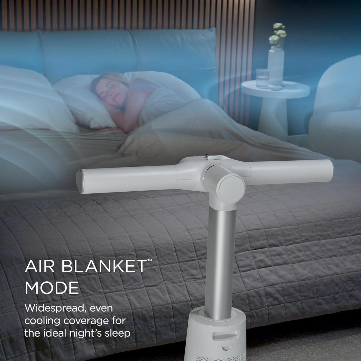 Shark TurboBlade Cool + Heat – Ventilador de torre sin aspas y calefactor 2 en 1 para uso interior personalizable durante todo el año, dormitorio, sala de estar y oficina | Enfriamiento potente + calentamiento rápido de habitaciones, blanco, TH205CO