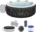 Jacuzzi inflable LED Bestway Lay-Z-Spa Hollywood para 6 personas, Ø 196x66 cm | 140 chorros AirJet, tira de luces LED con control remoto, calefacción hasta 40°C, 4 cojines de espuma