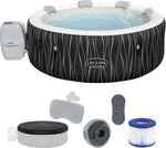 Jacuzzi inflable LED Bestway Lay-Z-Spa Hollywood para 6 personas, Ø 196x66 cm | 140 chorros AirJet, tira de luces LED con control remoto, calefacción hasta 40°C, 4 cojines de espuma