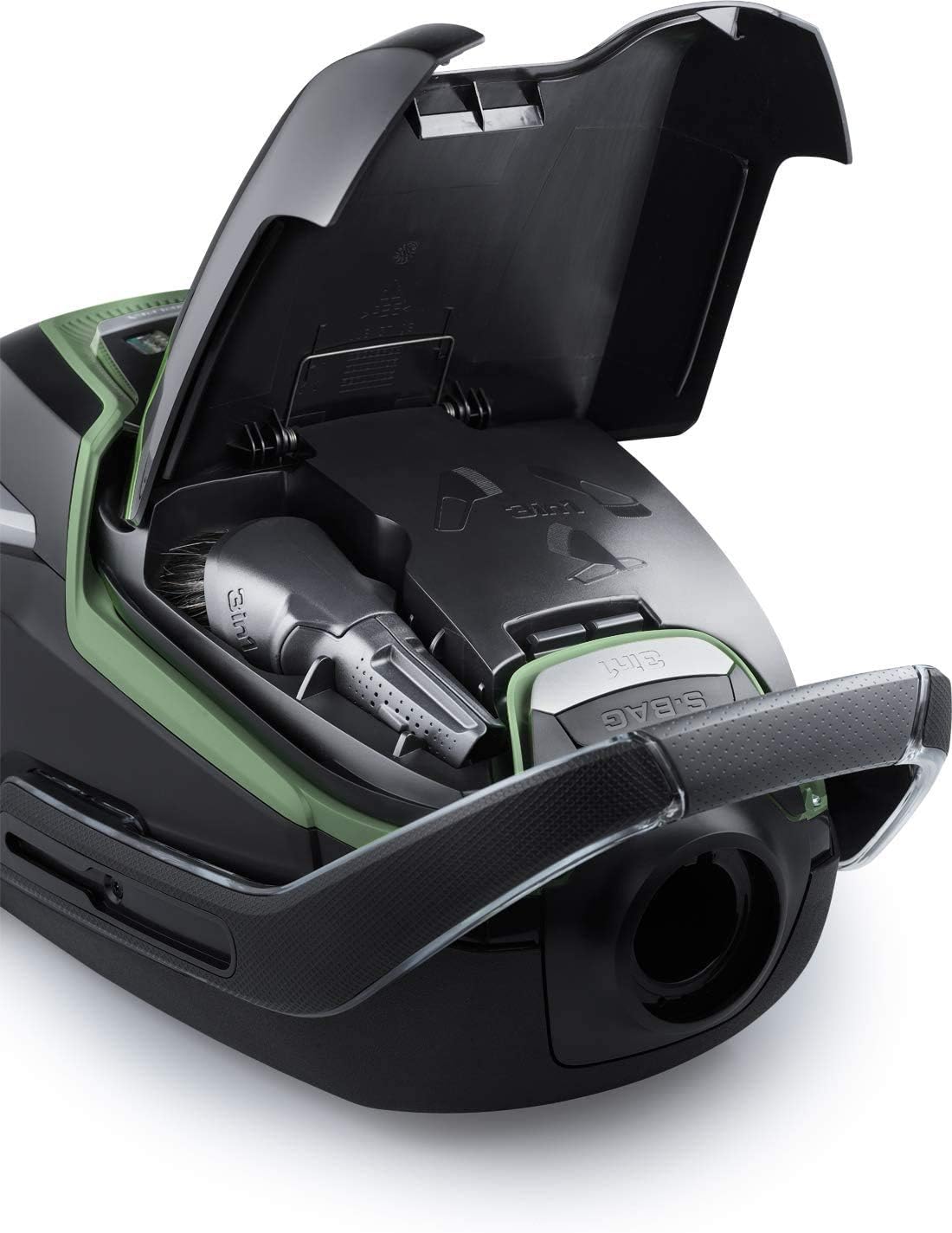 AEG VX9-2-ÖKO Staubsauger / 12 m / 850 Watt/nur 65 dB(A) / 5 l/schwarz/grün & AFS1W Allergy Plus Filter (Ideal für Allergiker, Filterwirkung mehr als 99%, saubere Luft, waschbar) blau/weiß