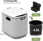 Compostador eléctrico Fullwatt 4.2L, compostador eléctrico inodoro de secado rápido con 2 filtros de carbono, cubo de compostaje y pantalla LED para materia orgánica y restos de comida, autolimpiable