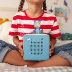 Toniebox Extrapack – Toniebox Starterset Azul con Kreativ-Tonie + 4 figuras sonoras Héroes animales de Disney, reproductor de audio para audiolibros y canciones, caja de música inalámbrica con radioteatro de Disney