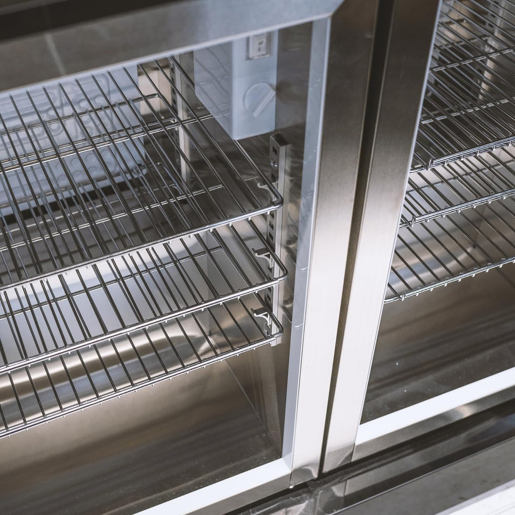 Cocina exterior GORILLER® BLACKBACK L3, parrilla de gas con refrigerador doble, fregadero, superficie de trabajo adicional y espacio de almacenamiento, acero inoxidable, negro