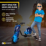 Actionbikes Motors Patinete Eléctrico Infantil para Derrapes | Motor de 𝟐𝟓𝟎 W - Carrito de Derrape 360° - 3 Niveles de Velocidad - Iluminación LED - Asiento Ajustable - Bluetooth - Kart de Derrape - Coche de Derrape (Space Purple)