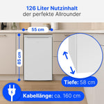 Refrigerador Bomann® sin congelador | Clase energética C | 85 cm | 5 años de garantía en el compresor | Refrigerador pequeño | 0-8 °C | silencioso 35 dB | 3 estantes | Refrigerador estándar 126 L | VS 7258 blanco