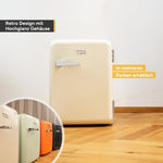 TZS First Austria - Mini refrigerador retro 40L - Silencioso - Minibar vintage para dormitorio y oficina - color crema