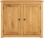 Cómoda CARO-Möbel Cancun, dos puertas, pino natural, madera maciza de pino, tiradores de metal, veteado de madera natural, cómoda para recibidor, armario de madera, mueble de comedor