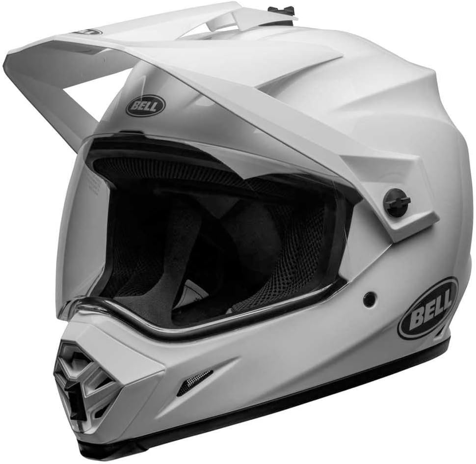 Casco de moto Bell MX-9 ADV MIPS sólido ECE de policarbonato, MIPS, visera ajustable, ventilación Velocity Flow, forro antimicrobiano lavable, rendimiento profesional, color: blanco, talla: 2X