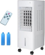 Enfriador evaporativo, climatizador portátil, 4 en 1 con 3 niveles, 6L/12L con mando a distancia, aire acondicionado portátil sin tubo de escape con refrigeración por agua, ventilador, humidificador y modo noche (12L blanco)