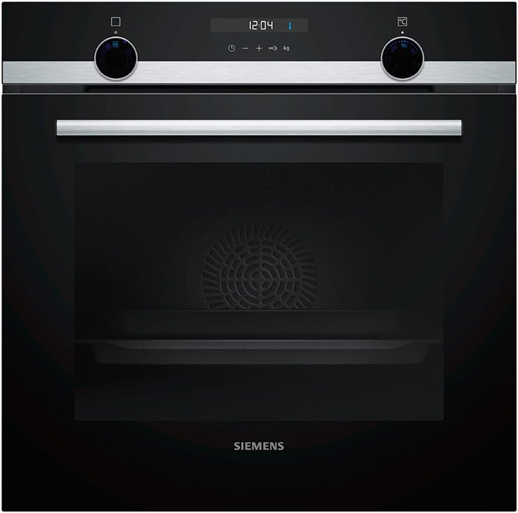 Horno eléctrico empotrable Siemens HB517ABS0 iQ500, acero inoxidable, cookControl10, precalentamiento rápido, aire caliente 3D plus, negro
