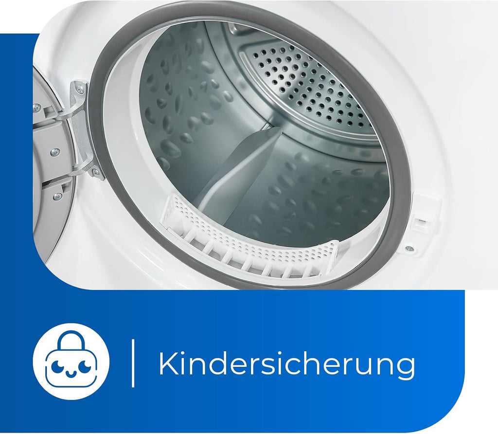Exquisit Ablufttrockner 7 kg, Energieklasse G, kompakt, 8 Programme, Startzeitvorwahl, Kindersicherung, Flusenfilter, TAE 70-3 weiß