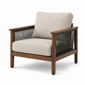 Sillón de jardín de madera de acacia y polipropileno marrón/beige