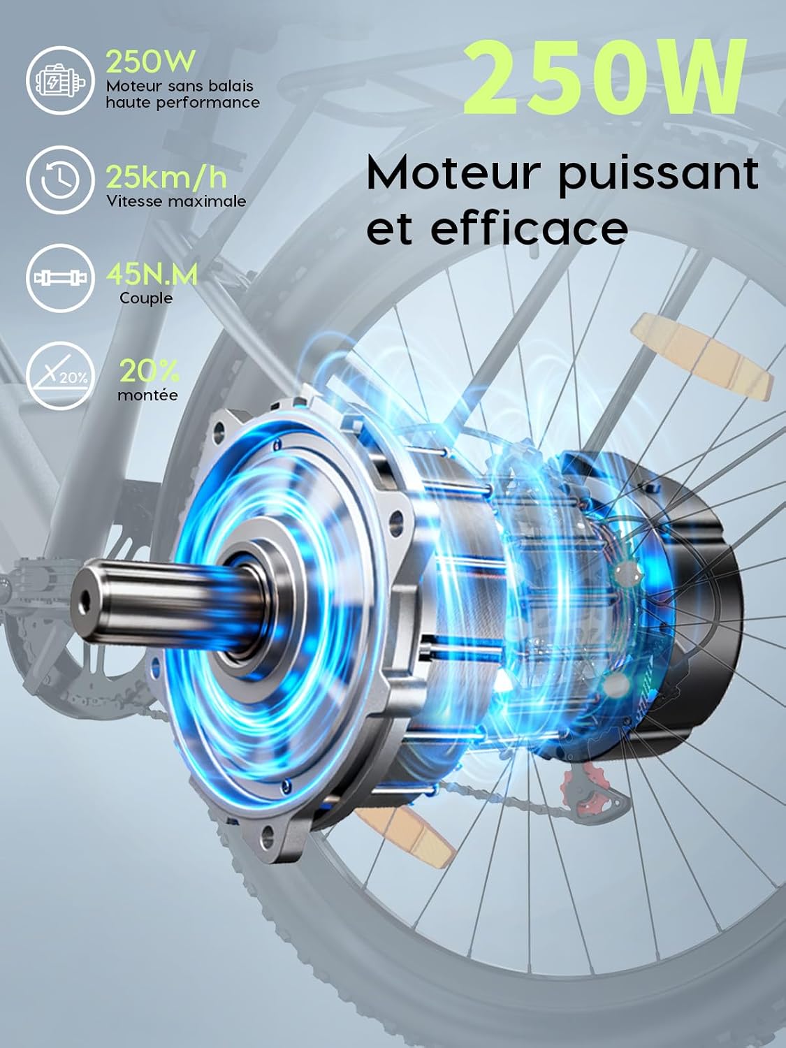 Bicicleta eléctrica de 26" para adultos, bicicleta eléctrica de 7 velocidades con batería intercambiable de 36V 13Ah, 25 km/h y autonomía de 80-100 km para viajeros urbanos