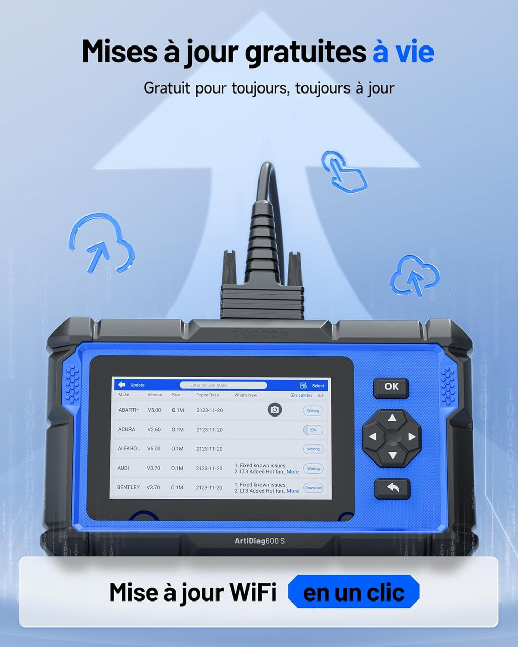 TOPDON ArtiDiag600S Escáner de diagnóstico OBD2, herramienta de diagnóstico de coche para 4 sistemas, 9 funciones de restablecimiento para aceite/frenos/SAS/BMS/ABS/DPF/TPMS/acelerador, funciones OBD2 completas