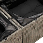 vidaXL 5-TLG. Garten-Sofagarnitur mit Kissen Grau Poly Rattan Akazie, Outdoor Sofagarnitur, Gartensofa Set, Lounge Set, Sofagarnitur Terrasse