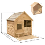 Casita infantil de madera con banco Heidi Soulet