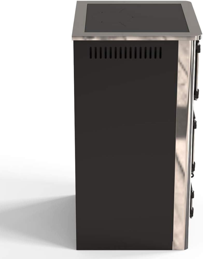 Estufa de leña con horno y placa de cocción ABC Concept 2 Air Mini, conexión múltiple, estufa de leña de 10 kW, chimenea, estufa, estufa de taller, estufa sueca, estufa de cabaña, estufa de calefacción, estufa de leña