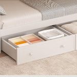 Cama alta Merax 90x200cm, litera infantil para 2 niños, cama casita con escalera, almacenaje y cajones, cama tipo casa del árbol con ventana y techo, protección anticaídas y somier, pino+MDF, sin colchón, blanca