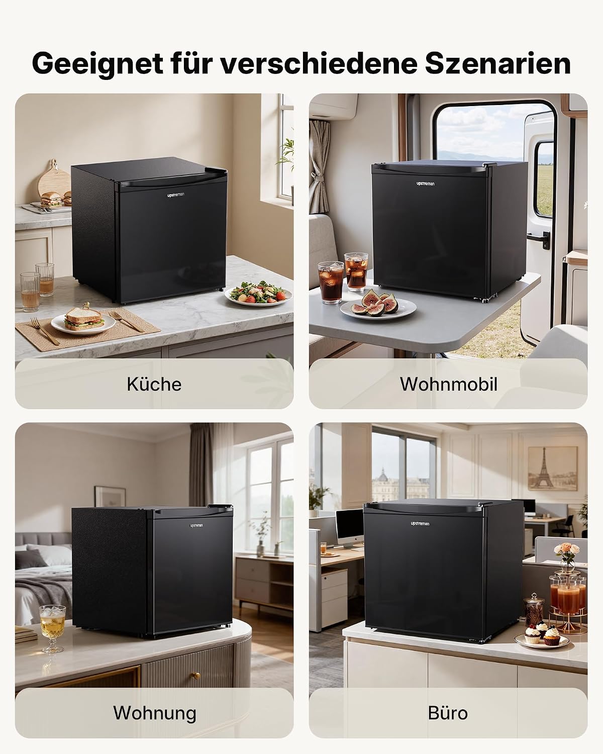 Congelador pequeño Upstreman de 35L, negro, UF35