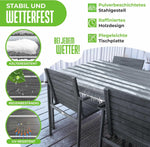 KESSER® Gartentisch 156x78cm für bis 6 Personen Esstisch Wetterfest & UV-Beständig | Outdoor Tisch mit pulverbeschichteter Stahl-Gestell & Kunststoff Tischplatte in Holz-Optik inkl. 6 Filz-Untersetzer