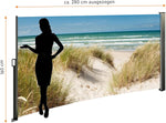 Seitenmarkise Sichtschutz Fotodruck Strand Düne Meer Ostsee Windschutz rechts 160x300 cm