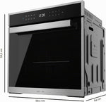 Horno empotrable pirolítico Cecotec 60 cm Bolero Hexa P506000 Edge A+. 3400W, 81L de capacidad, 11 funciones con Airfryer Master, Pizza Master, 3D Cooking, Steam Base X2, pirólisis