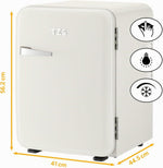 TZS First Austria - Mini refrigerador retro 40L - Silencioso - Minibar vintage para dormitorio y oficina - color crema