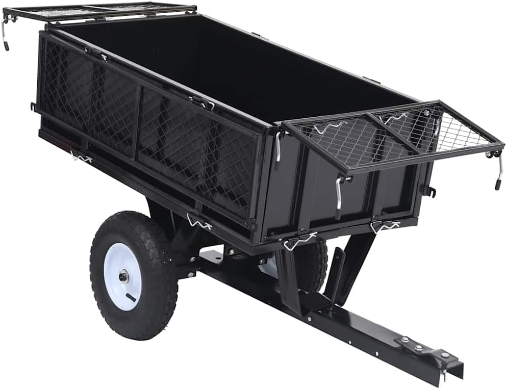 Remolque basculante genérico para cortacésped, capacidad de carga de 150 kg, jardinería, accesorios de jardinería, 92449