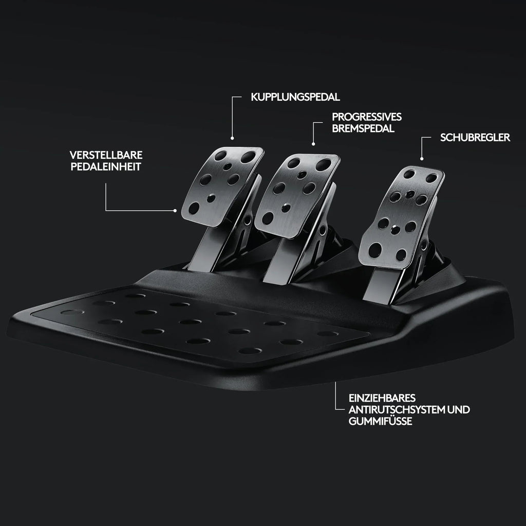 Volante de carreras gaming G29 con rango de giro de 900°, Force Feedback, pedales de acero inoxidable y volante de cuero para PS5, PS4, PC y Mac
