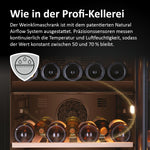Vinoteca Haier SERIE 5 HWS79GDG I Bodega climatizada para 79 botellas I Nueva tecnología para un almacenamiento óptimo I Vinoteca de 2 zonas, puerta de cristal UV y 5 estantes de madera I Vinoteca de baja vibración