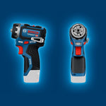 Taladro atornillador a batería Bosch PRO 12V System GSR12V-32FC (incluye 2,0 Ah, GAL 12V-20, GFA 12-M, GFA 12-H, empuñadura adicional, tope de profundidad, L-BOXX)