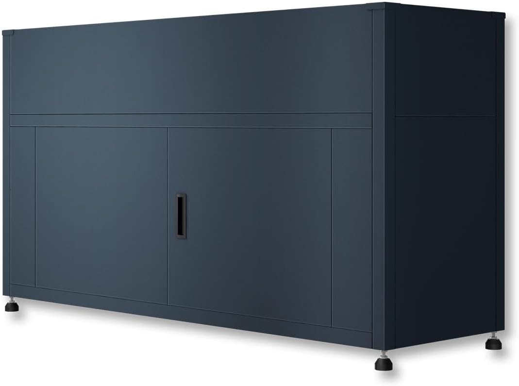 Cama elevada Metzler para jardín con espacio de almacenamiento – Acero con recubrimiento en polvo en color antracita RAL 7016 | Cama de cultivo metálica resistente a la intemperie, huerto, jardinera elevada | 160 x 85 x 50 cm