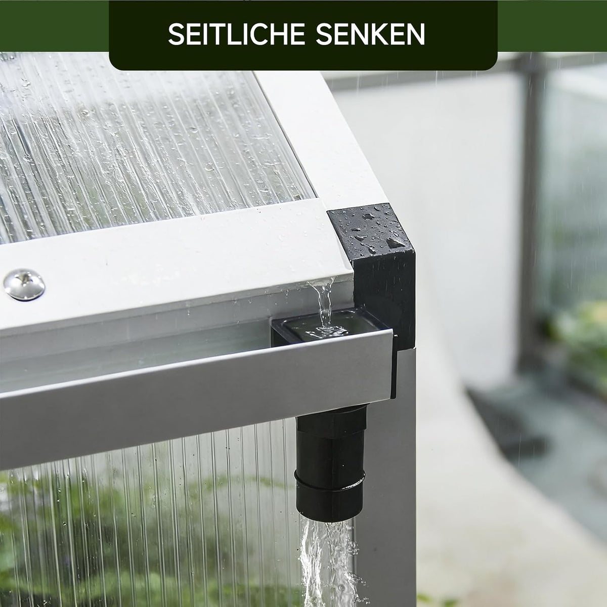 Invernadero de aluminio para jardín | 177*300*193 cm | Versátil: utilizable como invernadero, caseta de jardín, resistente al invierno, para cultivo, caseta para tomates, semillero y caseta para plantas, blanco
