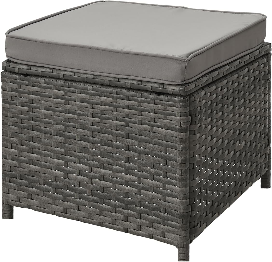 Conjunto de salón para jardín SVITA Monroe, muebles de salón de ratán sintético, grupo de asientos, gris