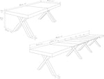 PAZZO DESIGN Mesa extensible Roberta, mesa de salón, mesa de cocina, roble rústico, patas negras en forma de X, de 180 a 480 cm, hecho en Italia - id_2005
