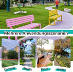 Gartenbank,Wetterfest Outdoor Bank Sitzbank,Metall Stahl Bank, Metallbank Garten,100/120/150/cm,Mit Rückenlehne,Tragkraft bis 200kg, for Terrasse Park Rasen Hof,2-4 Sitzer 150×40×85cm-Rot